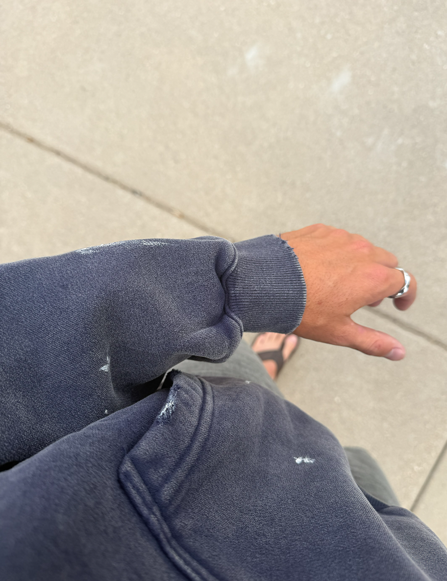 Navy Painter's Wash Hoodie
