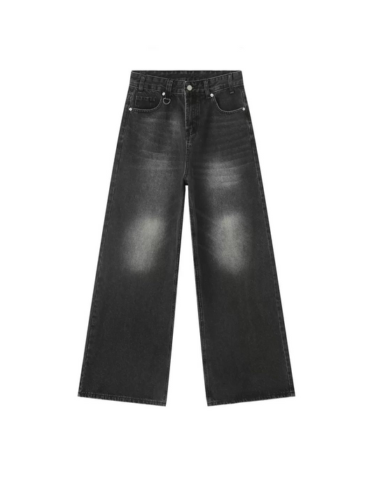 FADED BLACK BAGGY JEANS