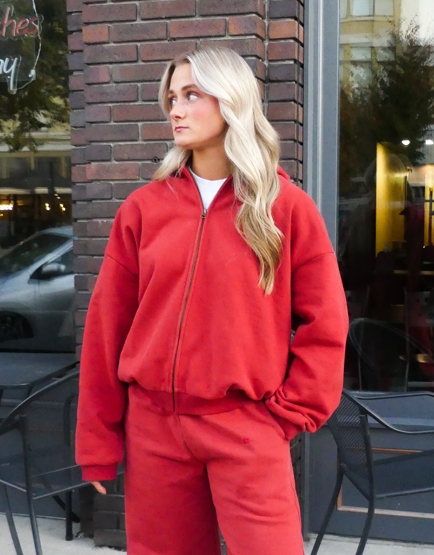 Sweat Jacket (Dusty Red)